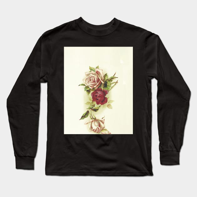 Painted Roses - Nature Inspired Long Sleeve T-Shirt by JDVNart